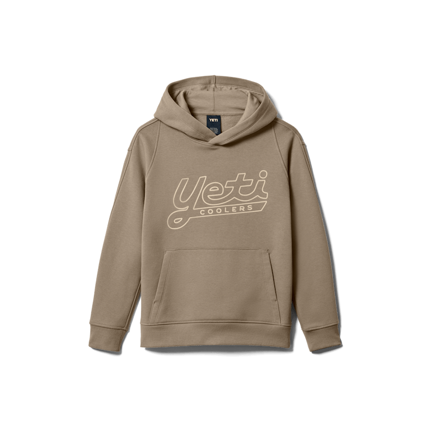 YETI Logo Script Kids' Pullover Fleece Hoodie